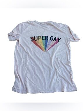 Super Gay Rainbow Graphic Tee - Light Pink American Eagle SF Pride